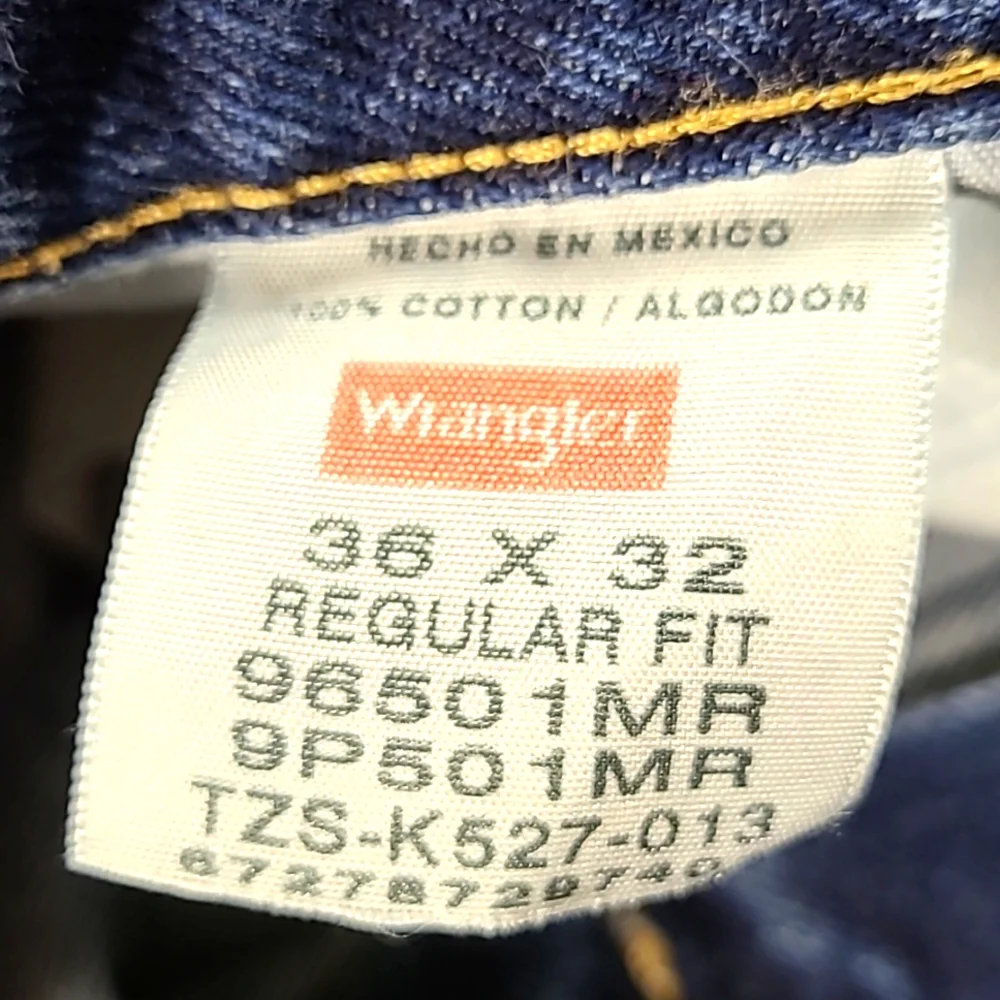 WRANGLER VINTAGE PREMIUM MENS STRAIGHT DISTRESSED LIKE NEWDENIM BLUE JEANS 36x31